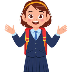 Obraz premium Portrait of a happy girl wearing a school uniform