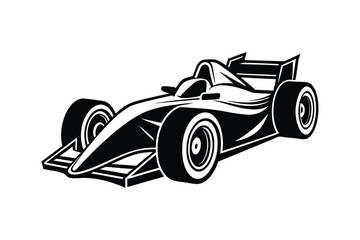 Obraz premium Formula One Car Vector Illustration - Sleek Racing Icon for Motorsport, Speed, and Grand Prix-Themed Designs
