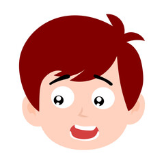 boy red color avatar cartoon emoticon, expression face