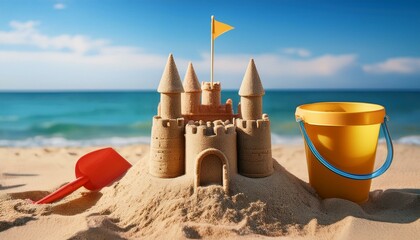 A Toy Flag and Bucket: Perfect Beach Day Moments