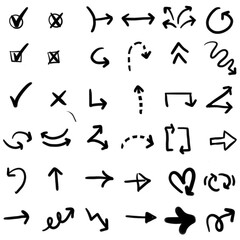 Hand-Drawn Black Ink Arrow Collection
