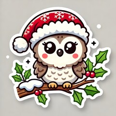 owl with santa hat