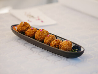 Spanish croquettes with meat and ham