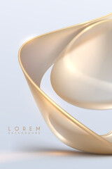 Elegant soft golden shapes on white background