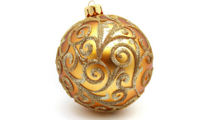 golden christmas ball isolated on white background