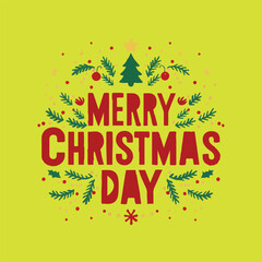 Merry Christmas day silhouette vector art