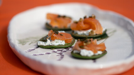 Pancakes salmon