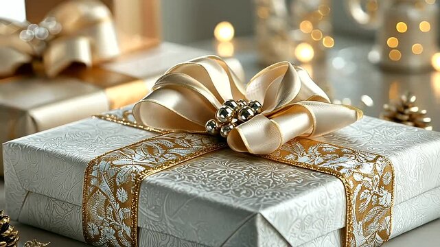 Gift Boxes with Elegant Ribbons for Holiday Celebrations