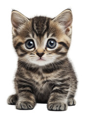 Obraz premium PNG Cute tabby kitten sitting on a white background