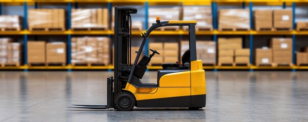 A sprawling warehouse where automated forklifts transport pallets of goods efficiently