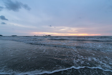 A Beautiful Sunset Over the Gentle Ocean Waves, Capturing Tranquillity and Peace, Thailand
