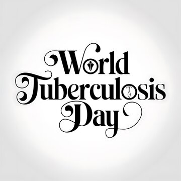 World Tuberculosis Day Text with Stylized Script