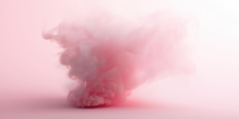 Fototapeta premium Ethereal pink smoke cloud in pastel gradient atmosphere