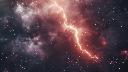 Obraz premium Lightning Strikes Amidst Heavy Rainfall and Dark Storm Clouds. Thunderstorm and Severe Weather Concept