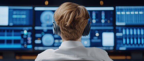 A control room operator monitors gauges and screens in a power plants central hub