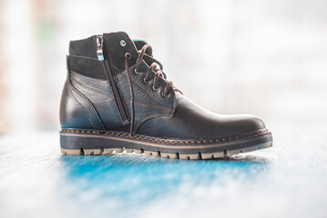 Beautiful fashionable men's shoes made of genuine leather.