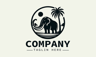 Mammoth Logo Design,Ice Age Animal Logo, Prehistoric Animal Logo