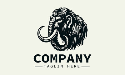 Mammoth Logo Design,Ice Age Animal Logo, Prehistoric Animal Logo