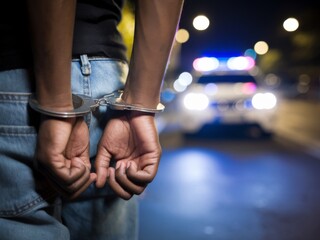 Close-up of a Detained Man's Hands, Symbol of Legal Capture