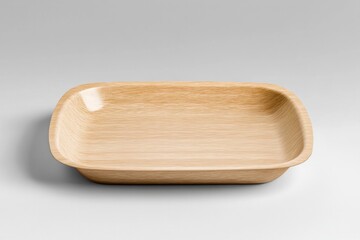 Mockup of a minimalist wooden paper tray designed for creative display and presentation