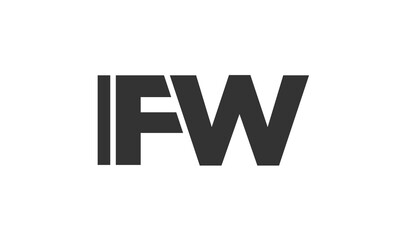 IFW logo design template with strong and modern bold text. Initial based vector logotype featuring simple and minimal typography. Trendy company identity.