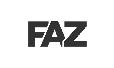 FAZ logo design template with strong and modern bold text. Initial based vector logotype featuring simple and minimal typography. Trendy company identity.
