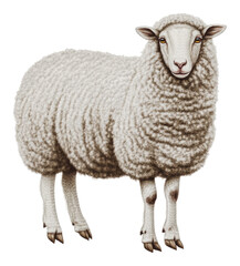Fototapeta premium PNG Wooly sheep on white background
