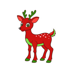 reindeer with christmas tree