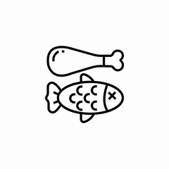 meat fish food icon sign vector