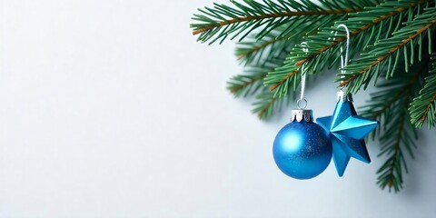 a christmas tree with ornaments and a color background.