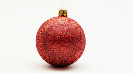 red christmas ball isolated on white