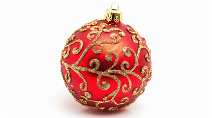 red christmas ball isolated on white