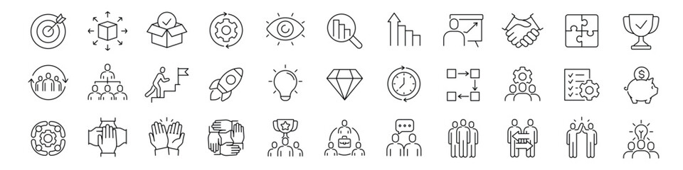 Management icon set. Management icon