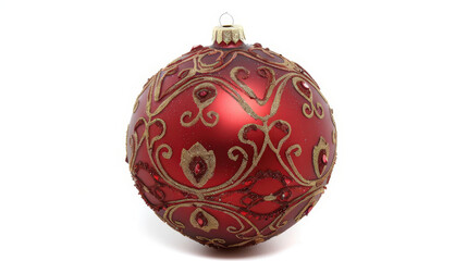 red christmas ball isolated on white