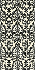 Fototapeta premium Ornate and intricate Seamless Damask wallpaper design in vintage black and white colors, vintage