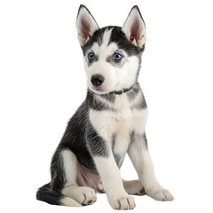Fototapeta premium siberian husky puppy on white background