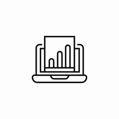 laptop finance report icon sign vector