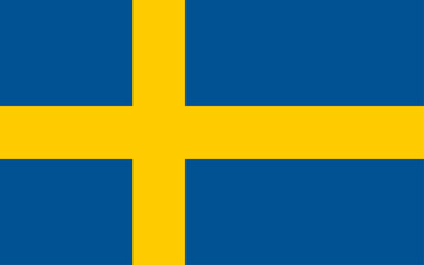 National Flag of Sweden. Symbol of the Kingdom of Sweden. Swedish Flag. Swedish Day. Vector illustration