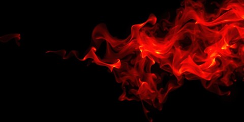 Vibrant red and blue flames dancing against a dramatic black background, intense, fire