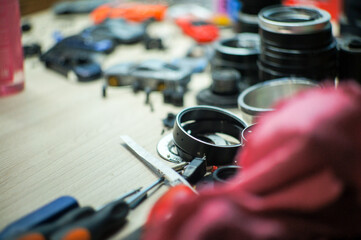 workshop for the manufacture of car models