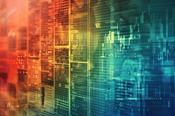 Obraz premium Digital news headlines on abstract background with glowing light effects