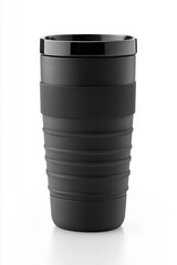 Mattschwarzer Thermobecher isolierter Kaffeebecher to go modernes Design langlebiger Becher für unterwegs stilvolles Trinkgefäß mit Deckel minimalistischer Reisebecher für Kaffee Tee Büro