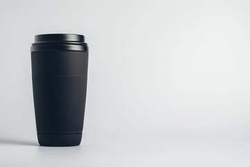 Mattschwarzer Thermobecher isolierter Kaffeebecher to go modernes Design langlebiger Becher für unterwegs stilvolles Trinkgefäß mit Deckel minimalistischer Reisebecher für Kaffee Tee Büro
