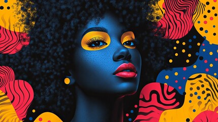 Vibrant Abstract Afrofuturism Background with Futuristic Patterns and Cosmic Motifs Reflecting Afrocentric Culture new beautiful stock image illustration AI