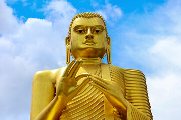 Golden Buddha statue, Golden Temple in Dambulla, Sri Lanka