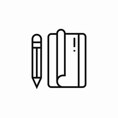 notepad pen icon sign vector