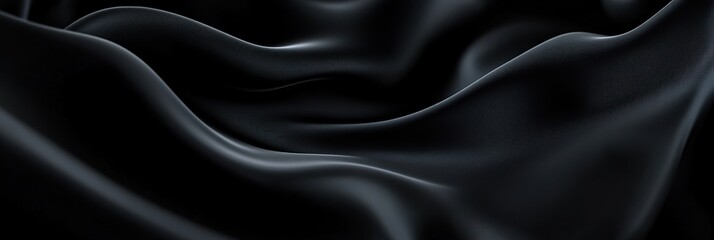 Fototapeta premium Black background with smooth and flowing curves
