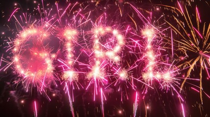 Naklejka premium Fireworks Display Spelling 