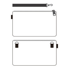Minimalist Pouch Bag Technical Template &ndash; White

