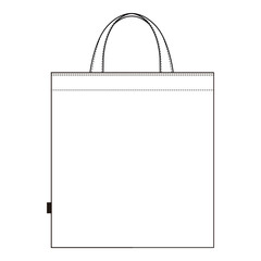 Square Tote Bag Technical Sketch &ndash; Front View

